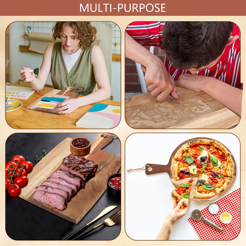 Hsei kitchen cutting board set with handles for prep to table transitions.