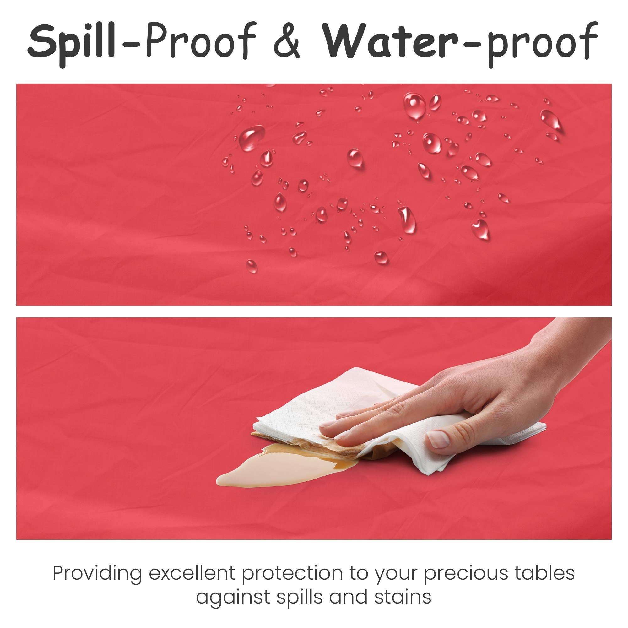 HSGUS disposable party tablecloth in red for quick setup and cleanup.