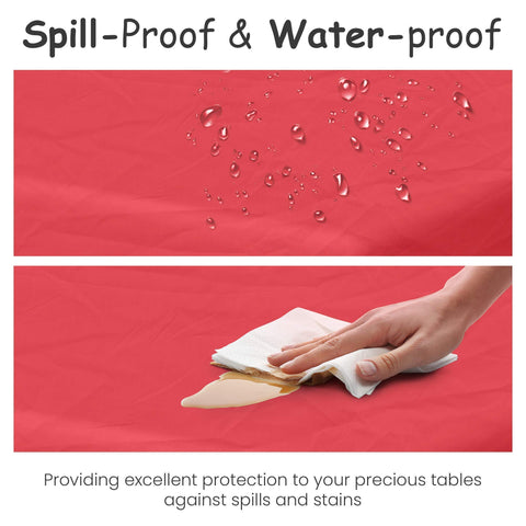 HSGUS disposable party tablecloth in red for quick setup and cleanup.