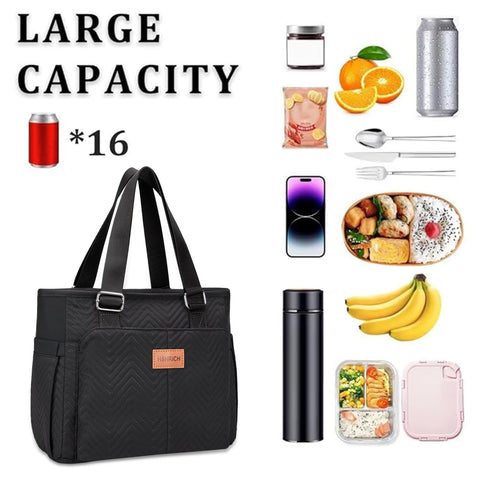 HSHRICH 12L bag holding multiple lunch containers and drinks for work