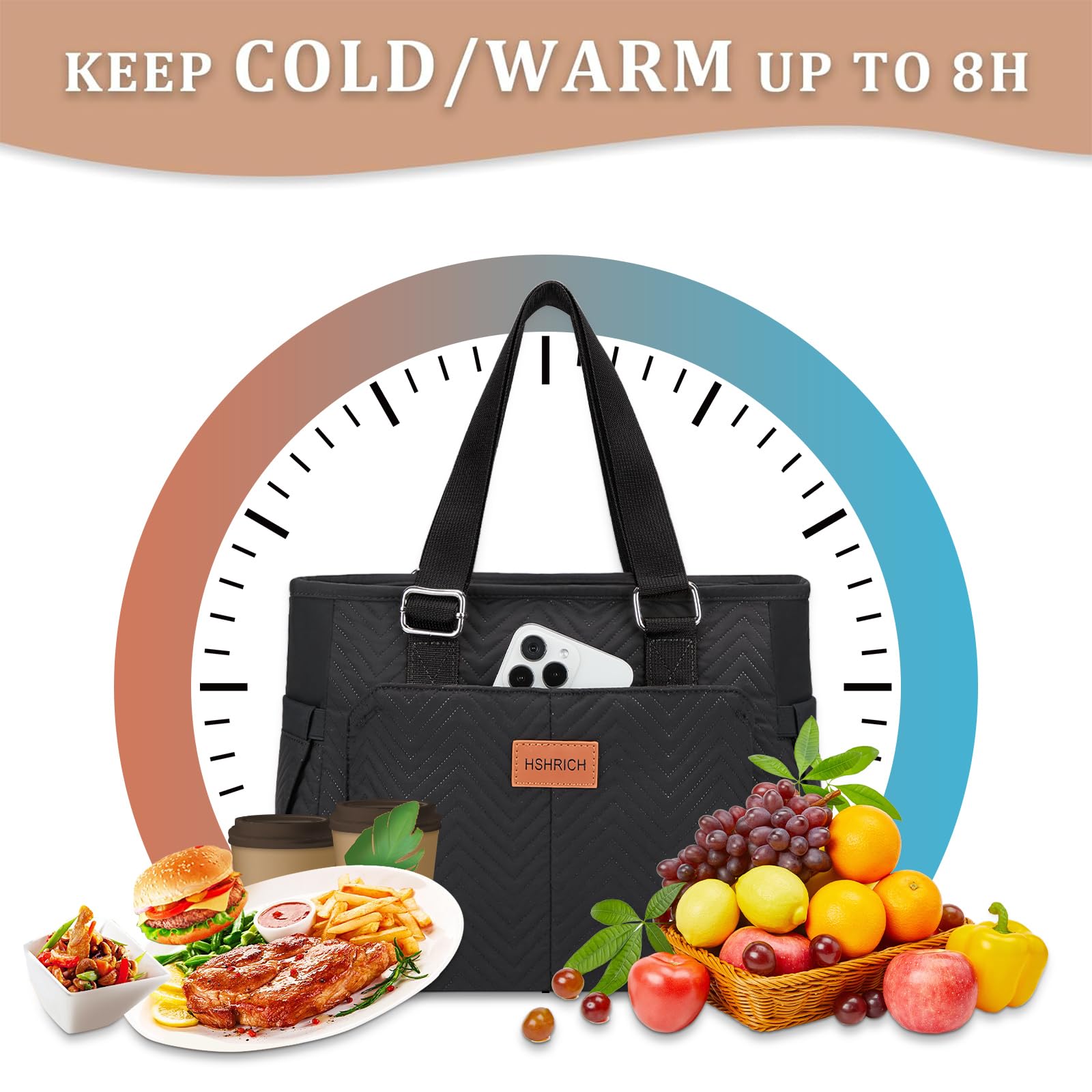 HSHRICH durable Oxford fabric lunch bag built for daily use and travel