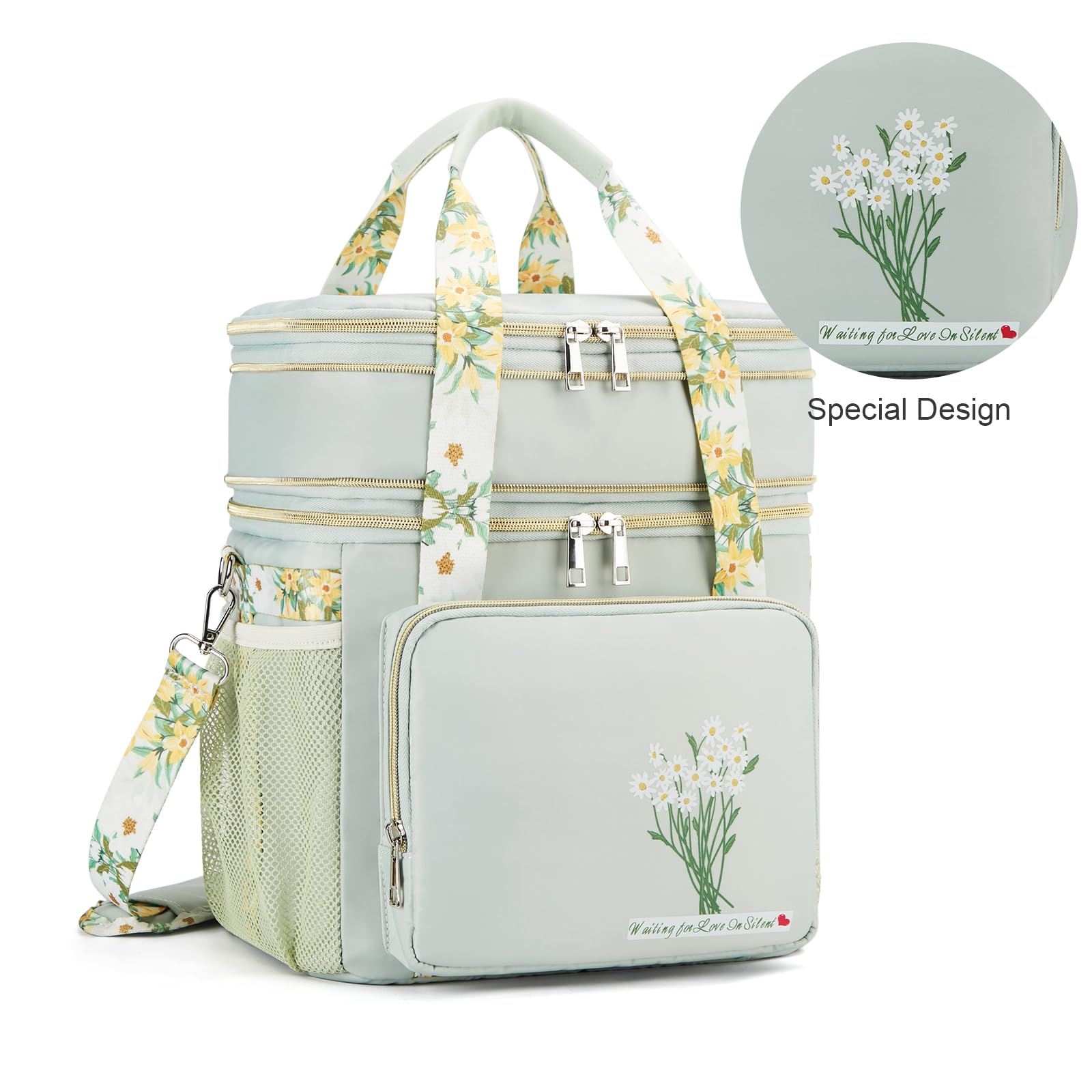 HSHRICH insulated lunch bag interior shows insulated layers for temperature control