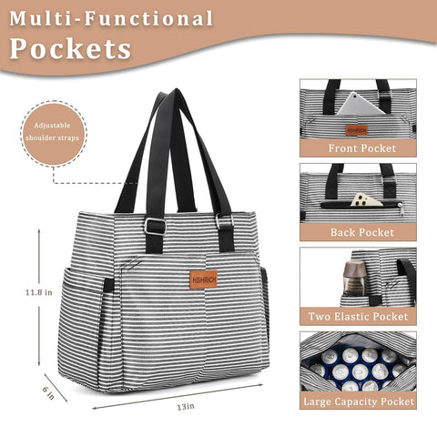 HSHRICH lunch bag side pocket detail with bottle and utensil storage