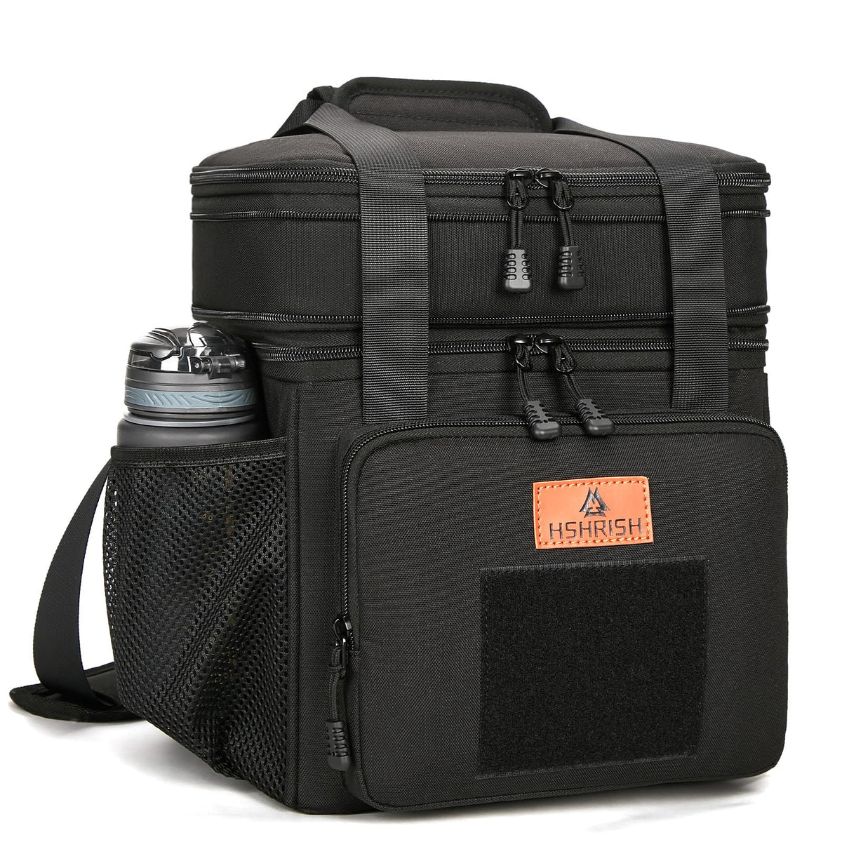 HSHRISH expandable lunch bag top compartment adds 4L for extra meals.