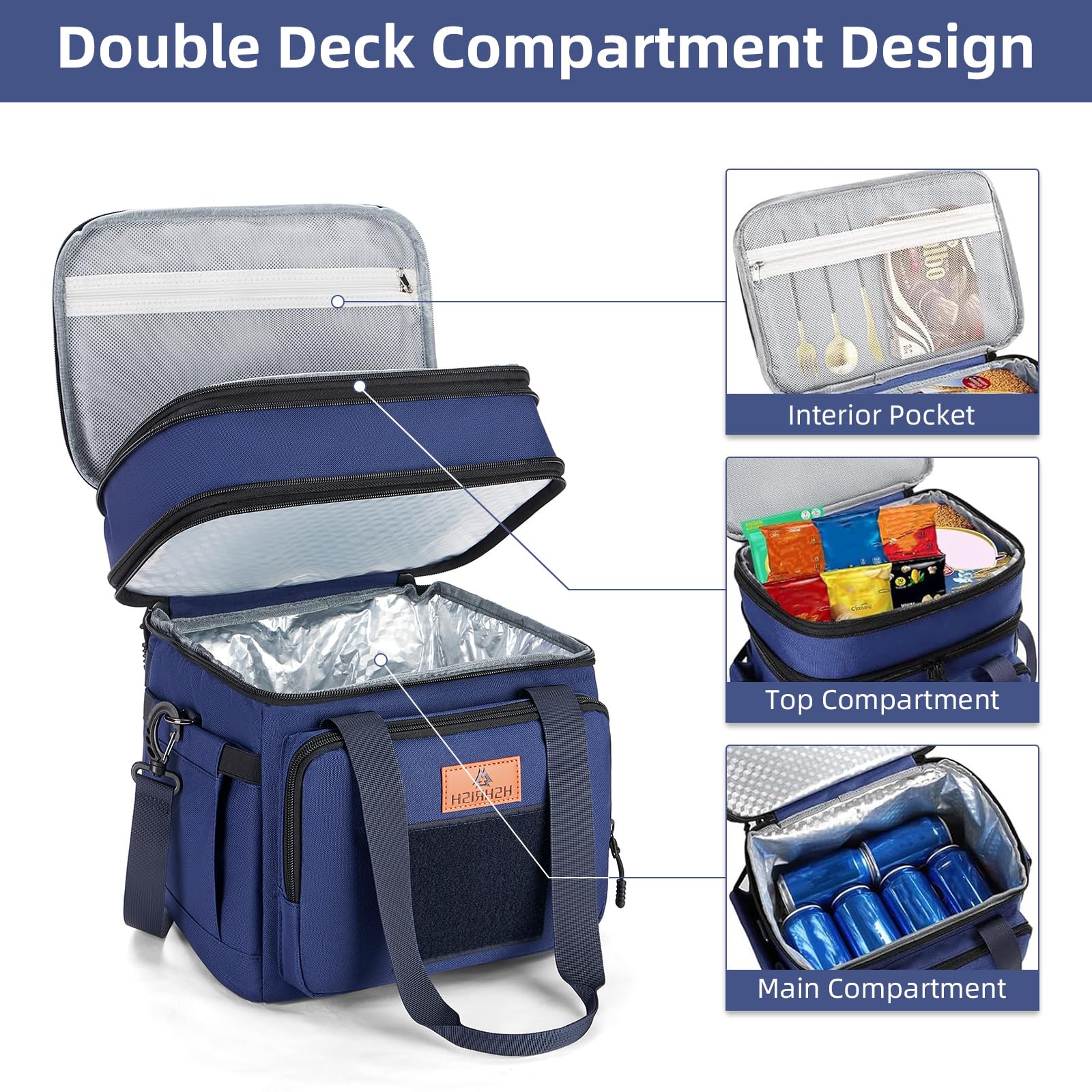 HSHRISH heavy-duty waterproof cooler bag in blue protects contents during rain or travel.