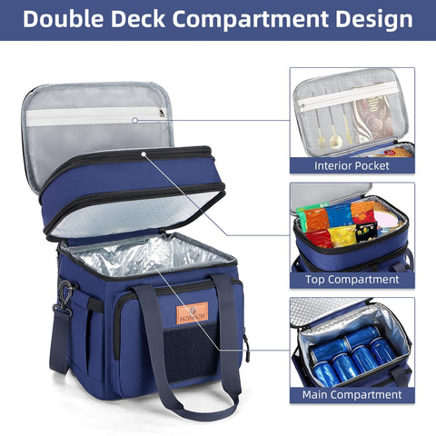 HSHRISH heavy-duty waterproof cooler bag in blue protects contents during rain or travel.