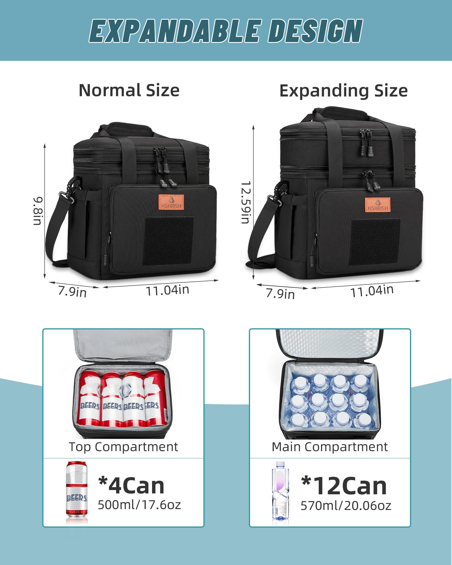 HSHRISH lunch box with 900D fabric resists wear and water