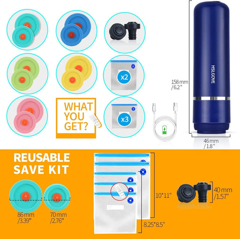 USB charging cable with compact handheld sealer