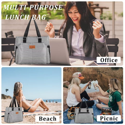 HSHRICH multipocket design stores utensils, napkins, phones, and cards in one bag.