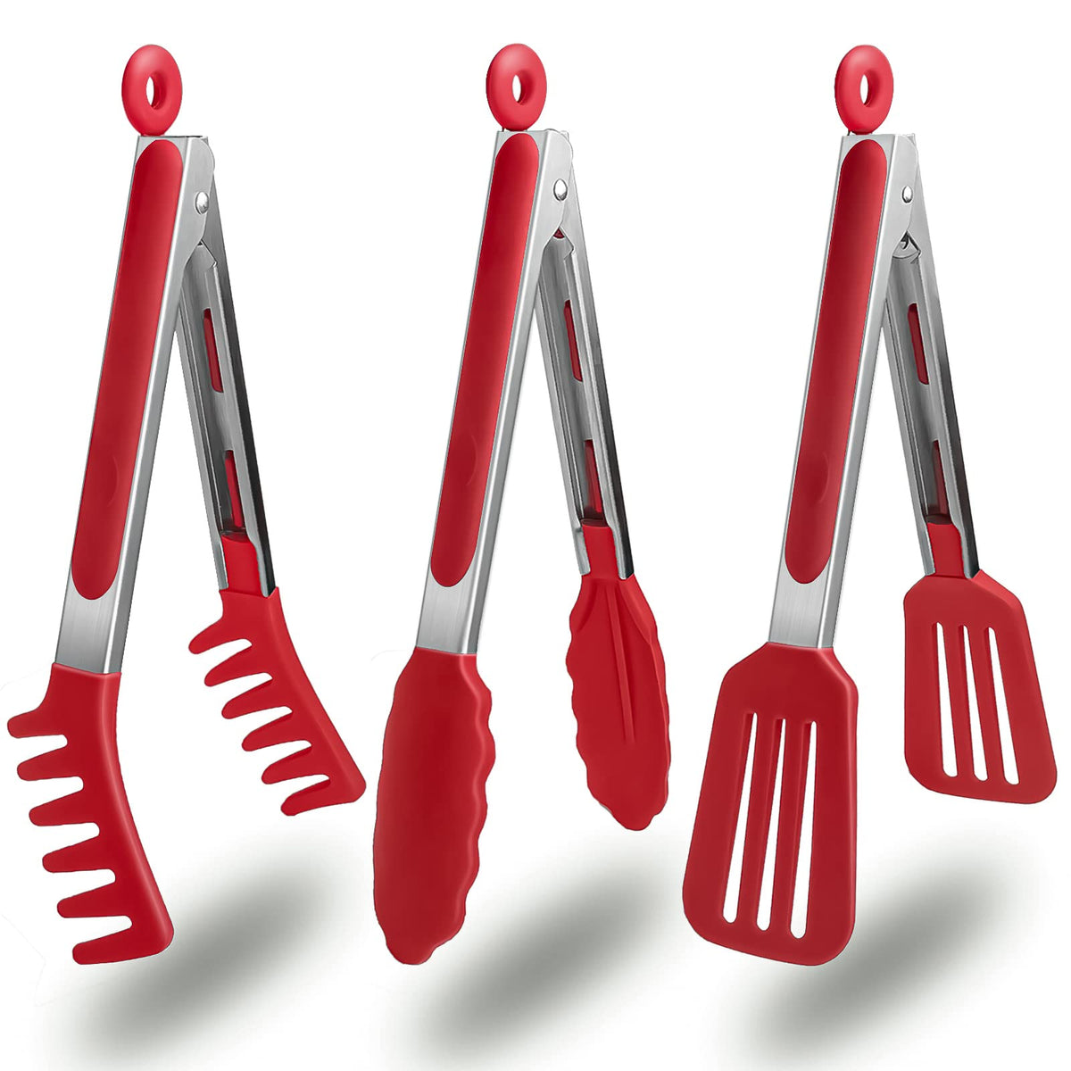 HST 3 Pack 9-inch classic tong with silicone tip for safe cookware.