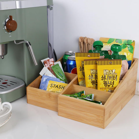 HTB 4-section snack organizer with removable dividers for compact storage
