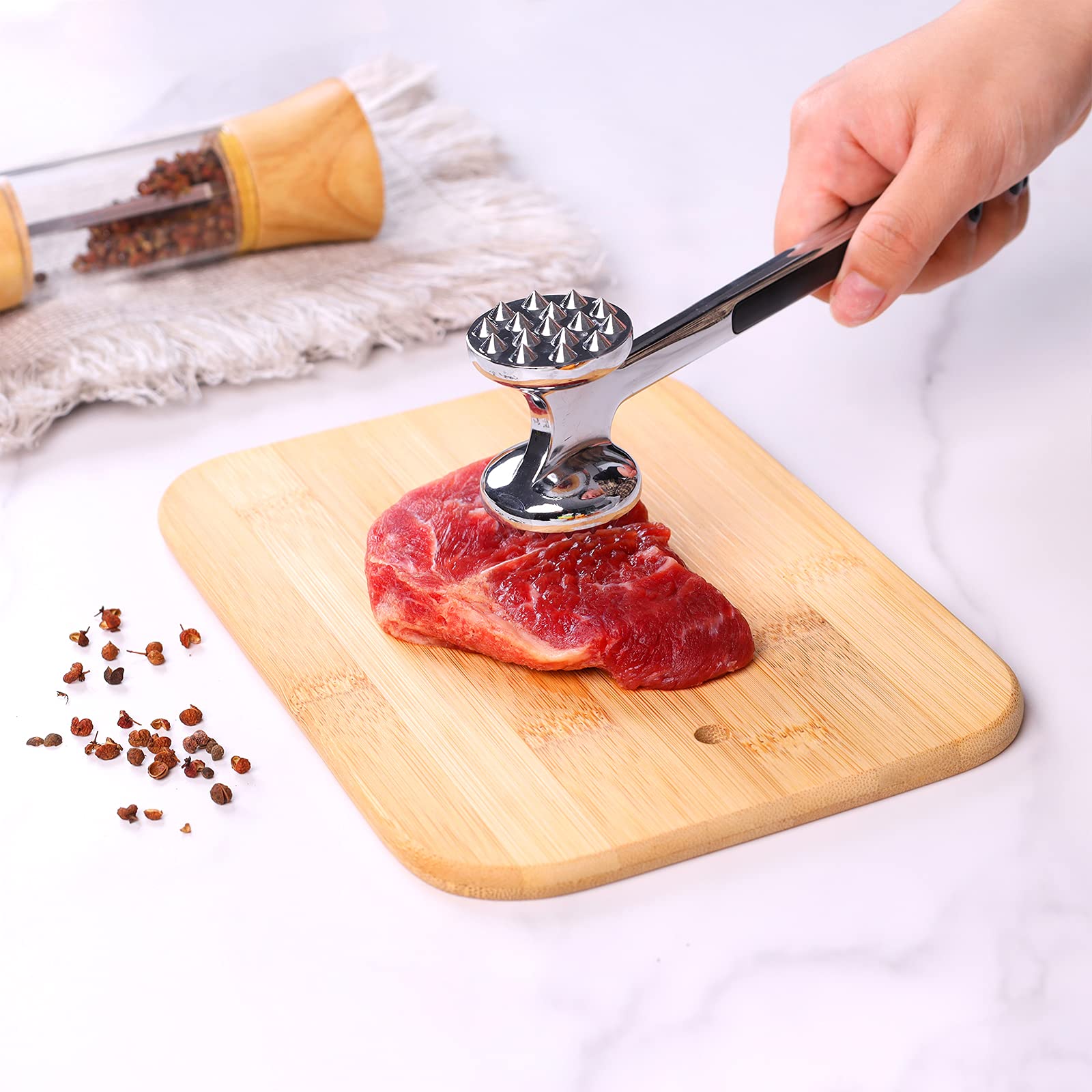 HTB bamboo cutting boards used as breakfast boards in a bright kitchen.