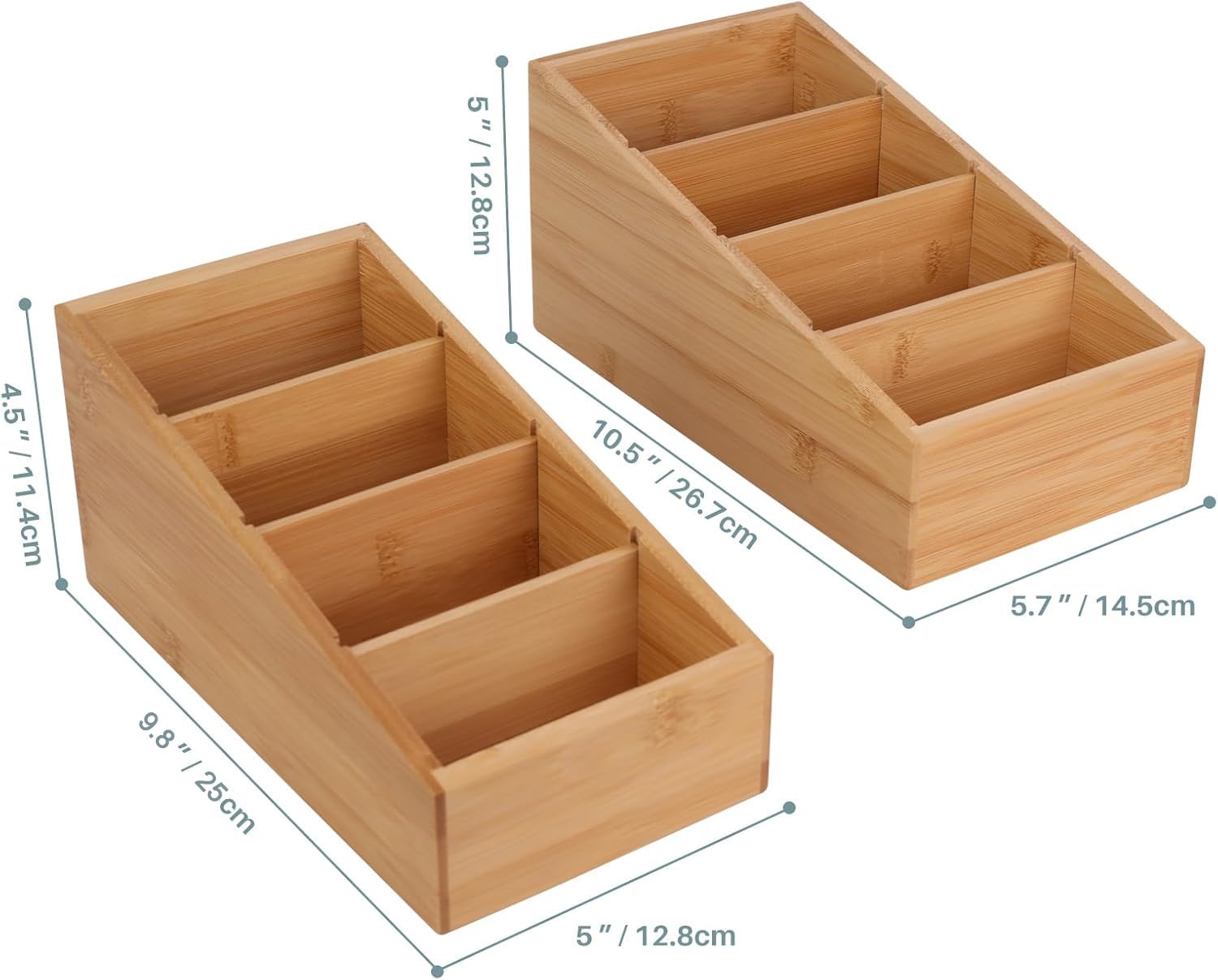 HTB bamboo pantry organizer with different heights for easy reach