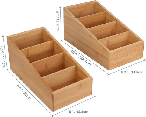 HTB bamboo pantry organizer with different heights for easy reach
