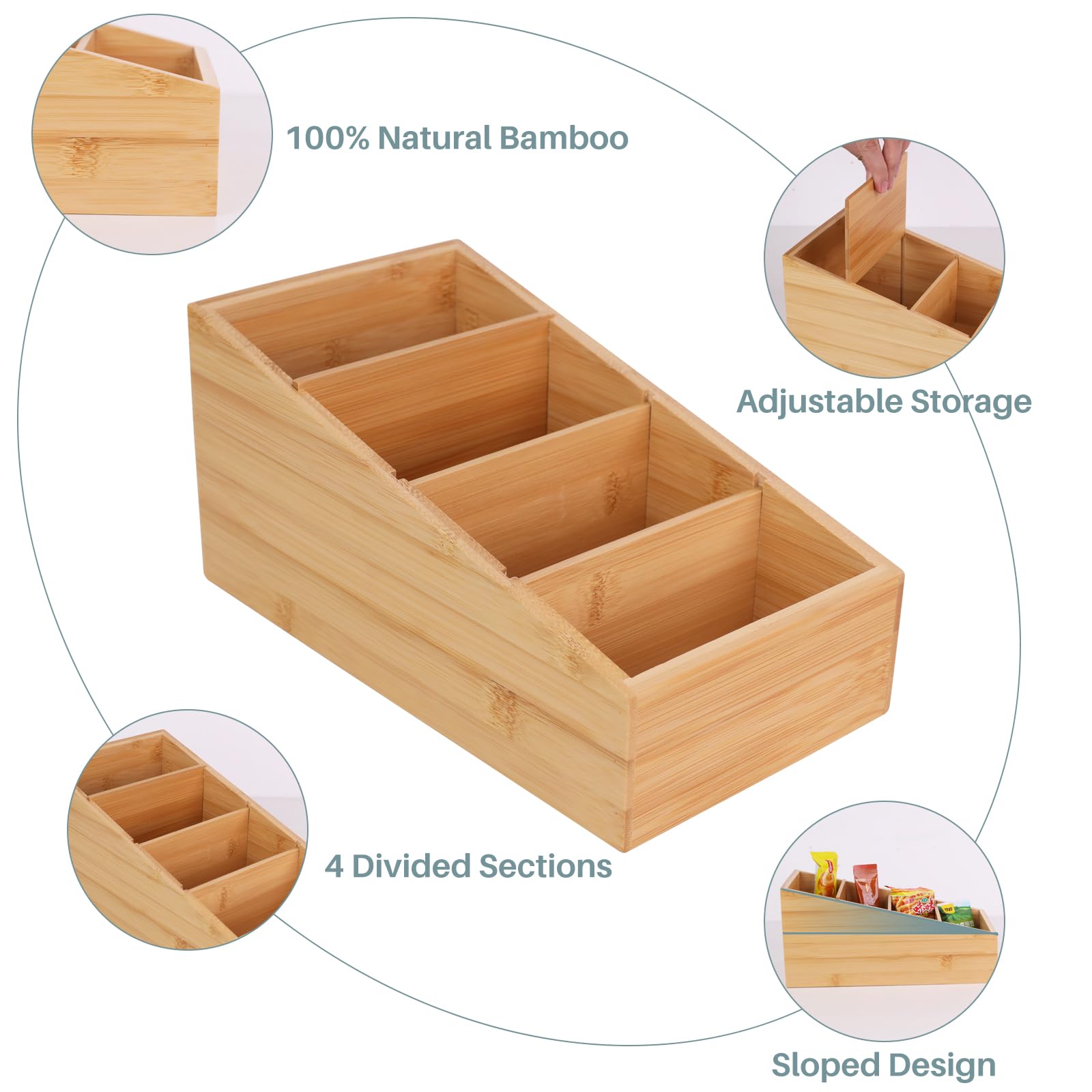 HTB bamboo pantry organizer durable bamboo base for stability