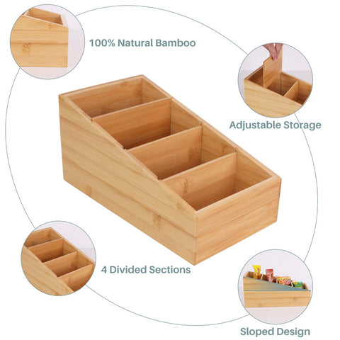 HTB bamboo pantry organizer durable bamboo base for stability