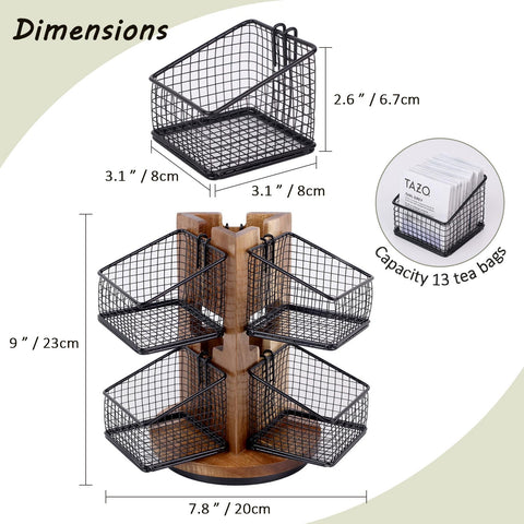 HTB Countertop tea storage for tea bags, sugar, or coffee pods