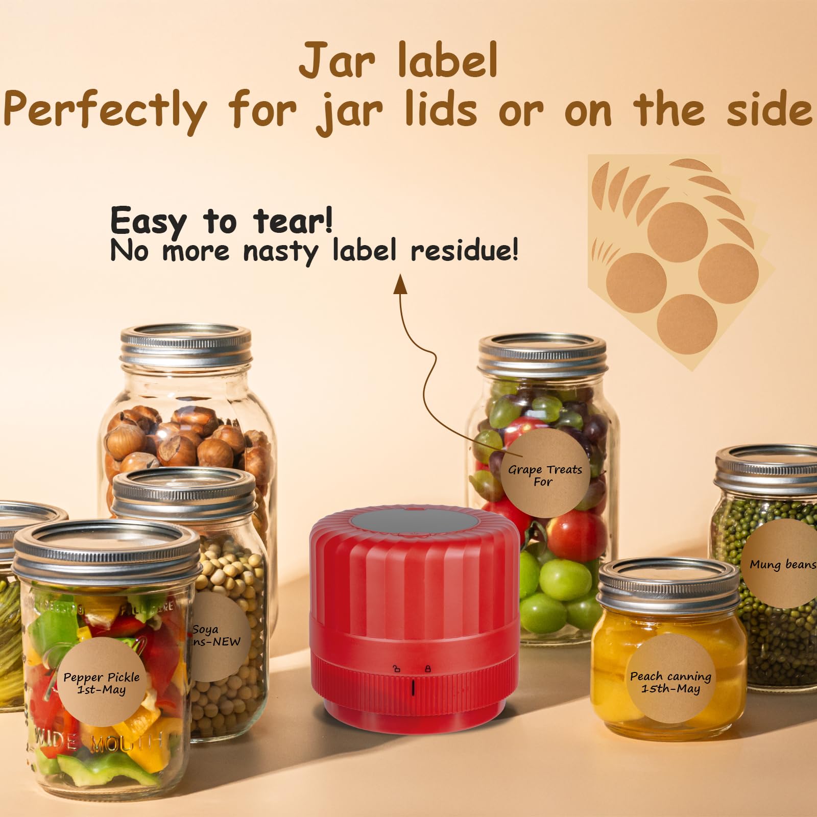 HTPOW all-in-one design saves space and reduces kitchen clutter during sealing.