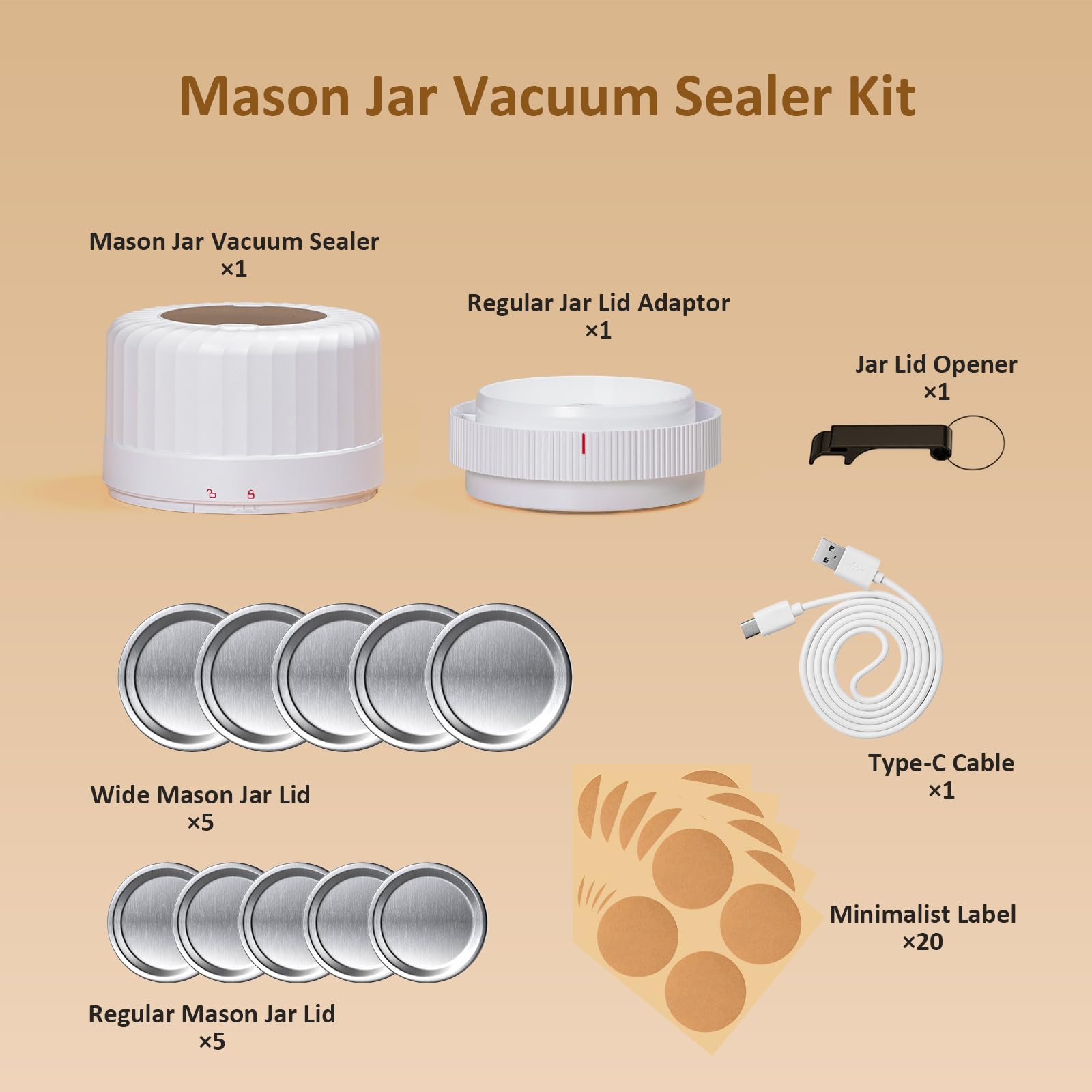 HTPOW jar opener enables quick lid access for easy vacuum sealing.