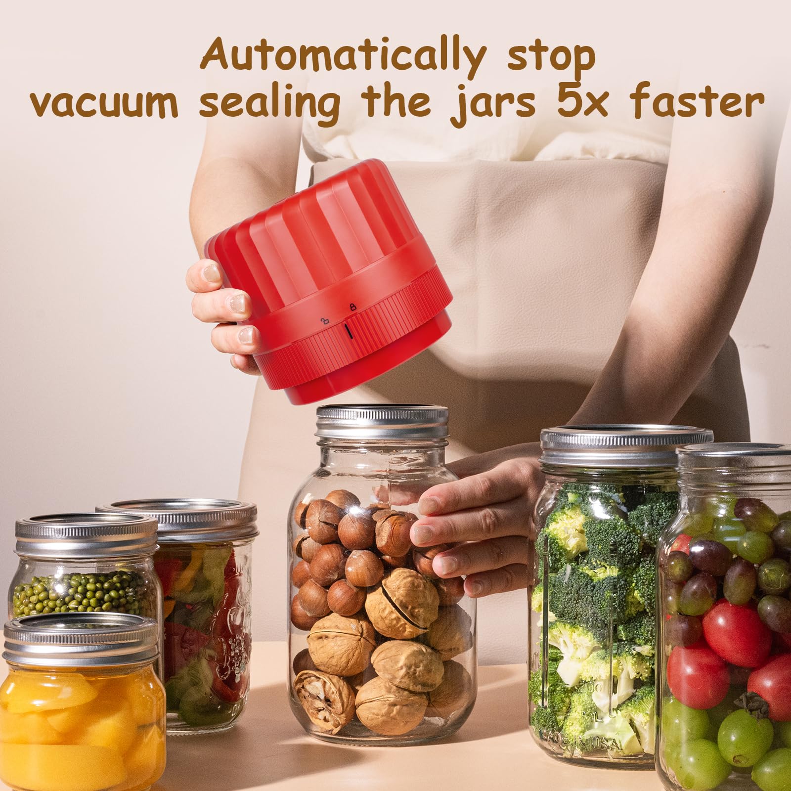 HTPOW wide-mouth and regular-mouth adapters enable versatile jar sealing at home.