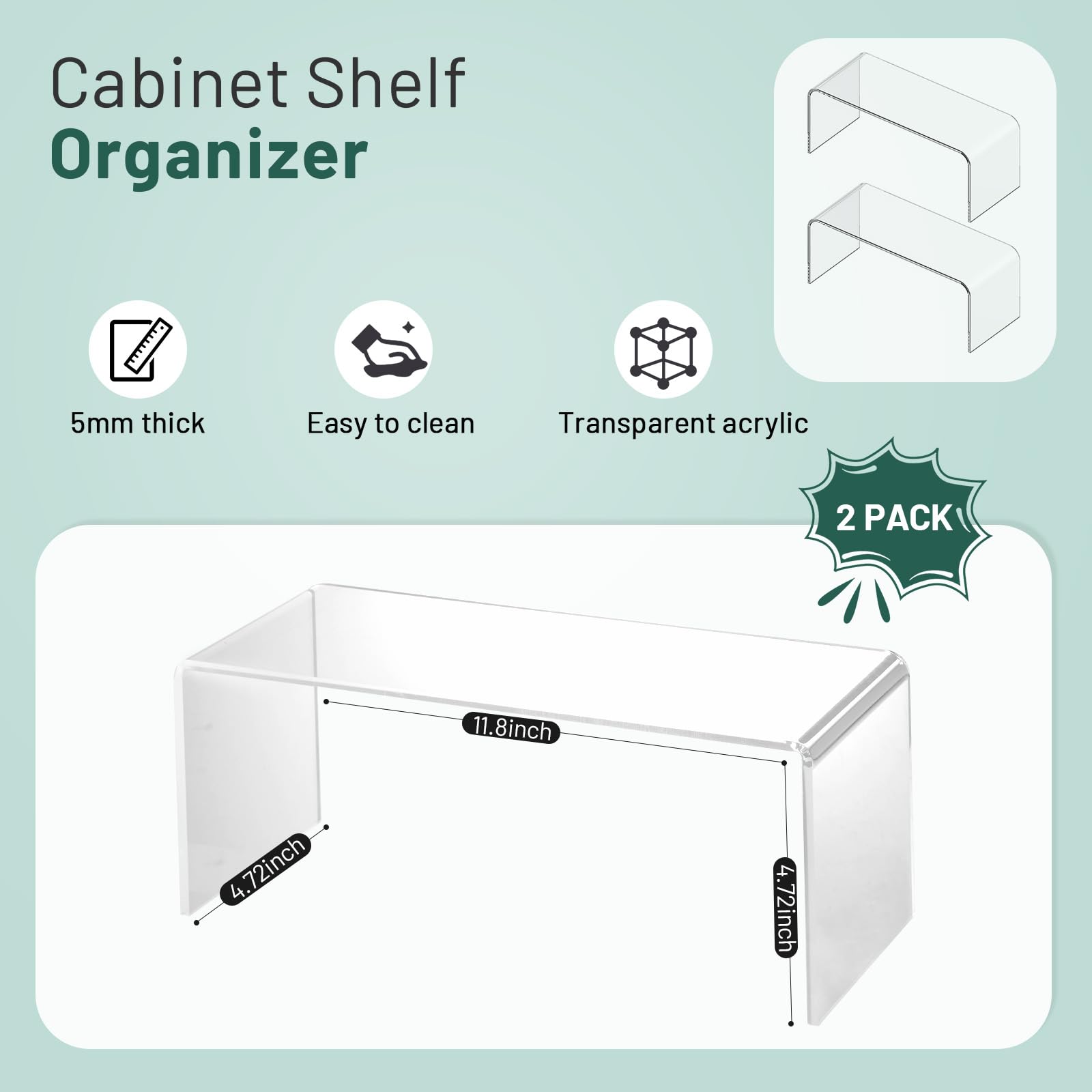 HTRYBNES 5mm acrylic durability with crystal-clear finish enhances kitchen decor.