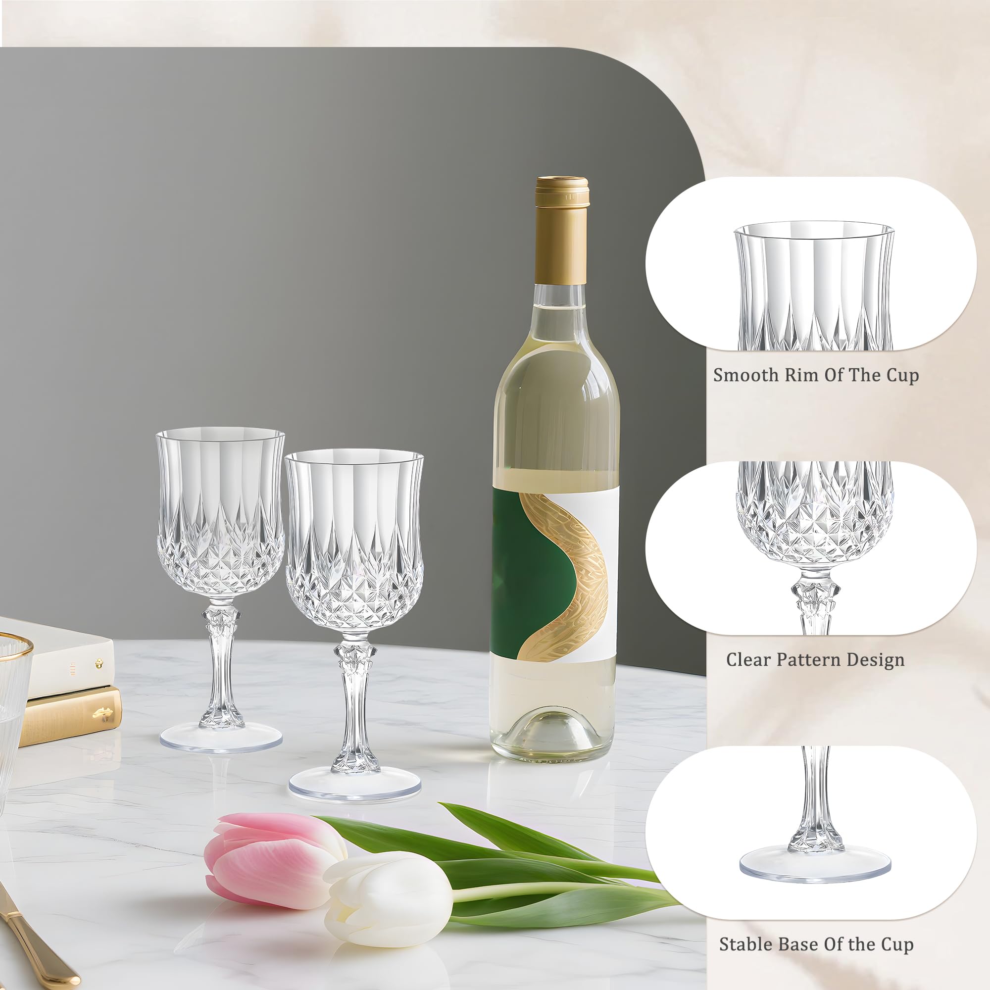 HTTBEIZI 7oz size wine glass fits both casual and formal occasions at gatherings.