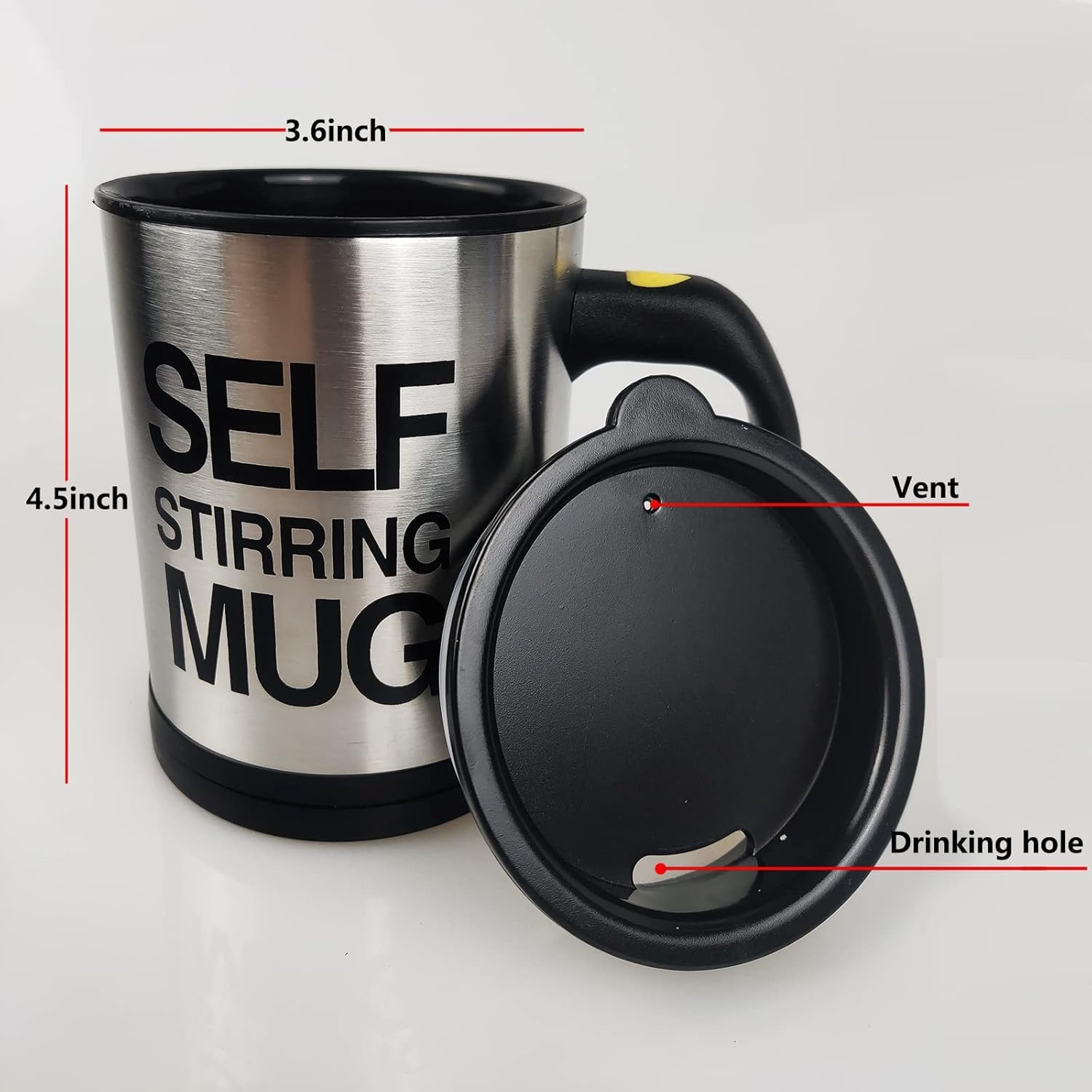 HTTLLH self-stirring mug battery compartment offers cordless convenience
