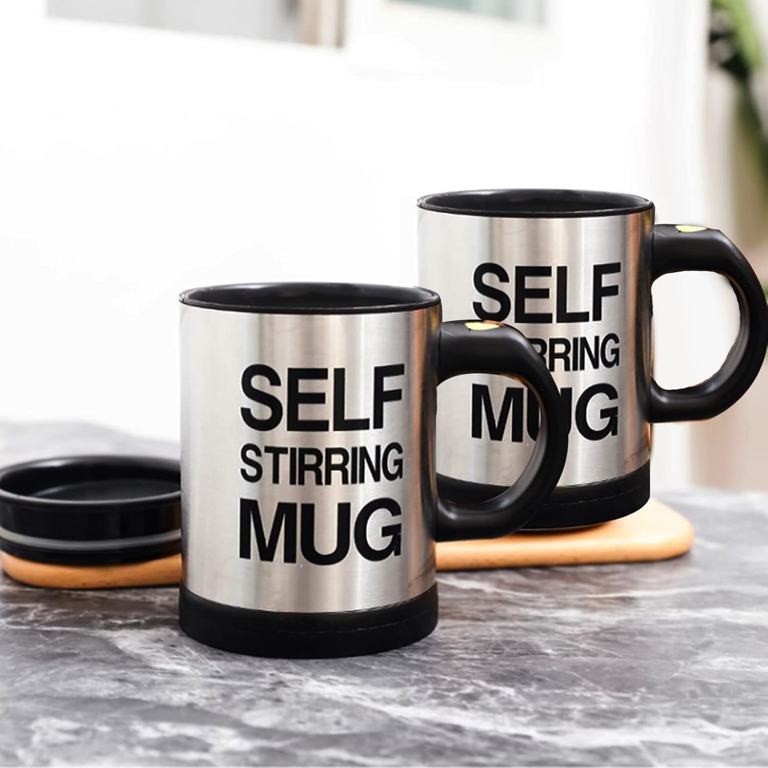 HTTLLH self-stirring mug lid seal keeps drinks hot and minimizes spills