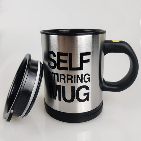 HTTLLH self-stirring mug top button enables easy one-handed control during busy mornings