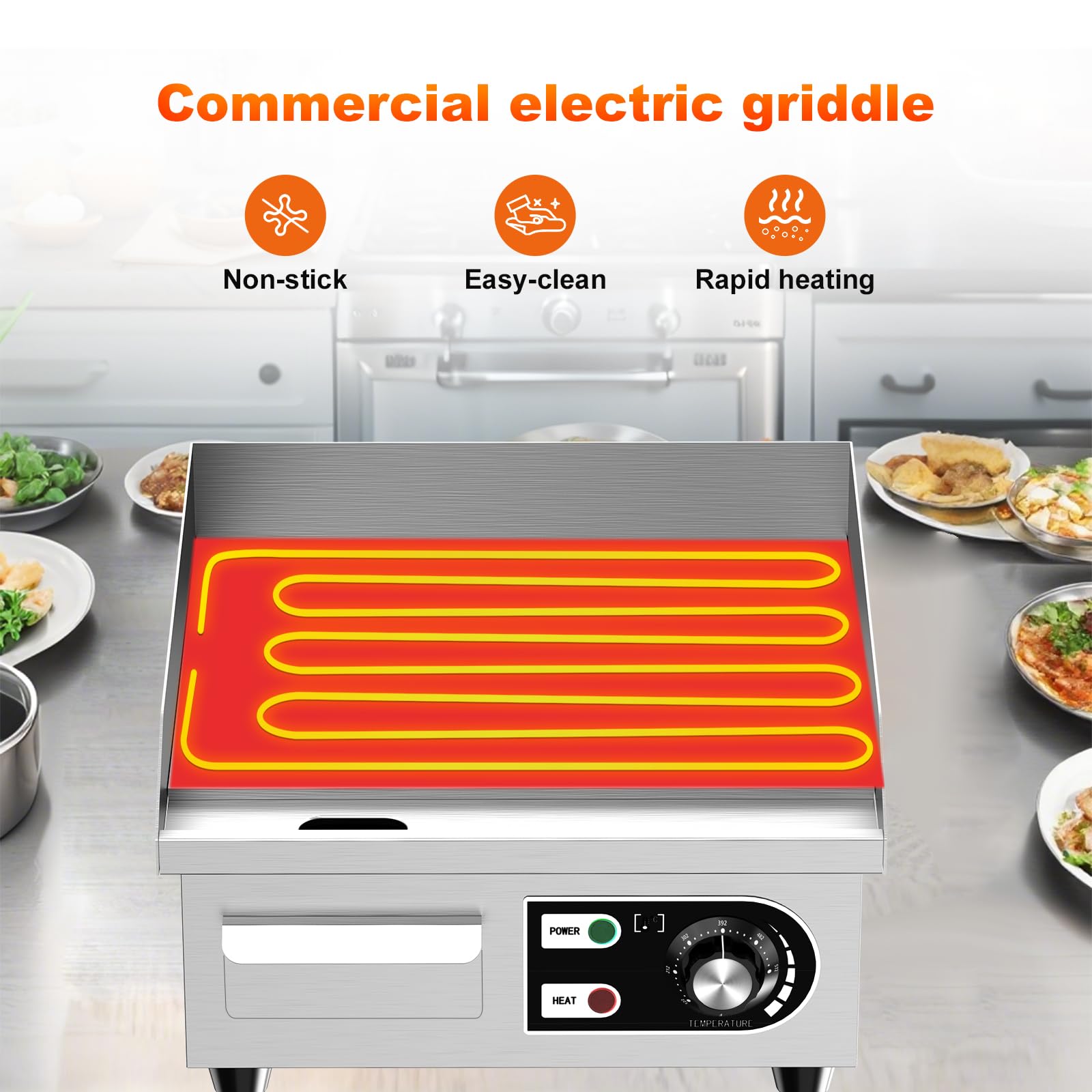 Included spatulas and wooden brushes with HTTSICHI griddle for everyday cooking prep.