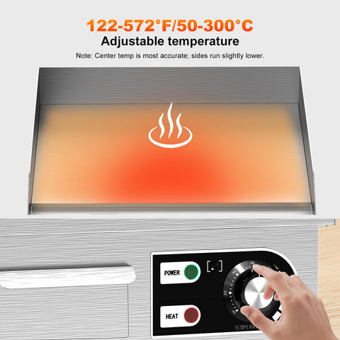 HTTSICHI griddle non-stick surface aids easy food release and cleanup.