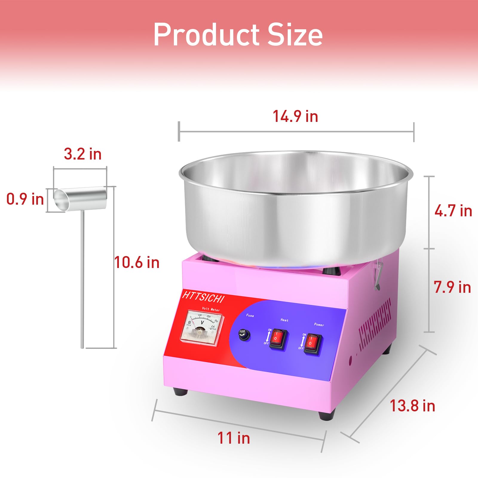 HTTSICHI 304 stainless steel body ensures durable, long-lasting performance.