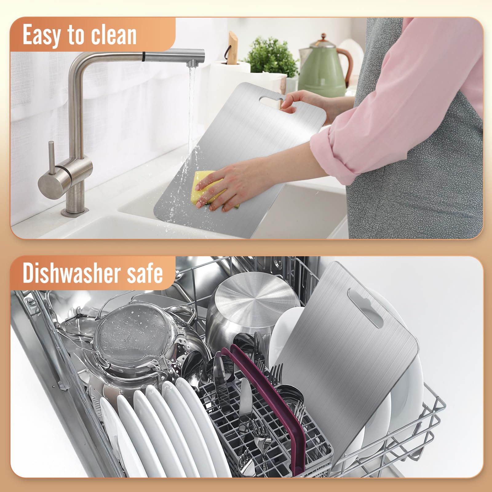 Huachancn titanium cutting board is dishwasher safe for quick cleanup