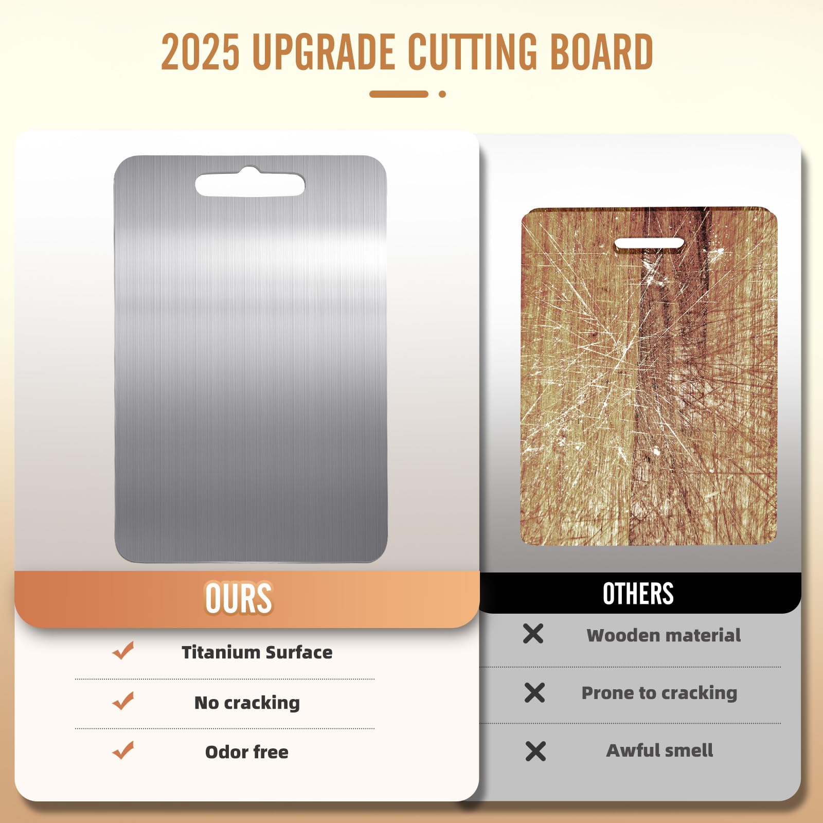 Huachancn titanium cutting board reversible design for meats and produce