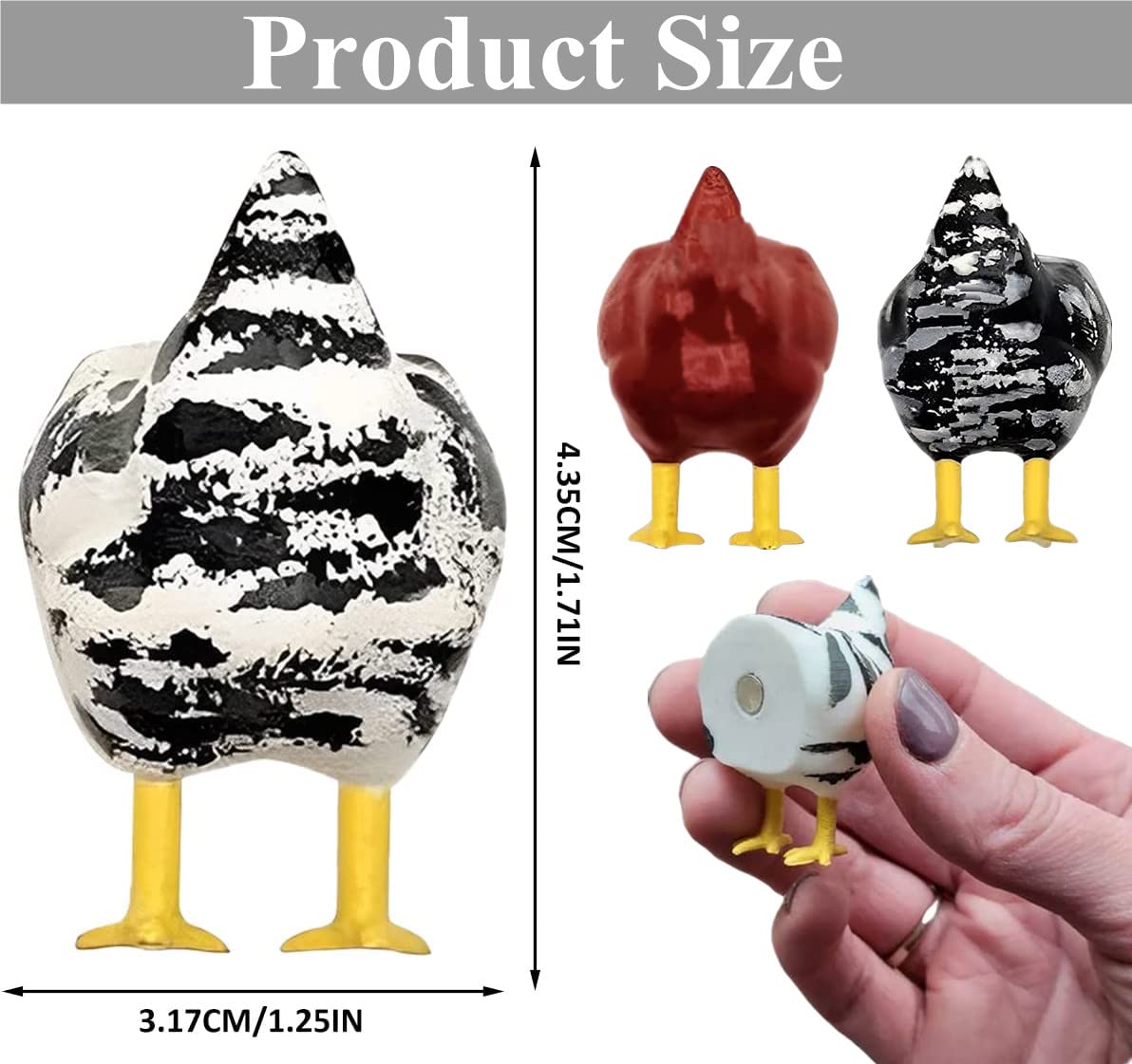 Huaerle chicken butt magnets brighten fridges while holding memos.