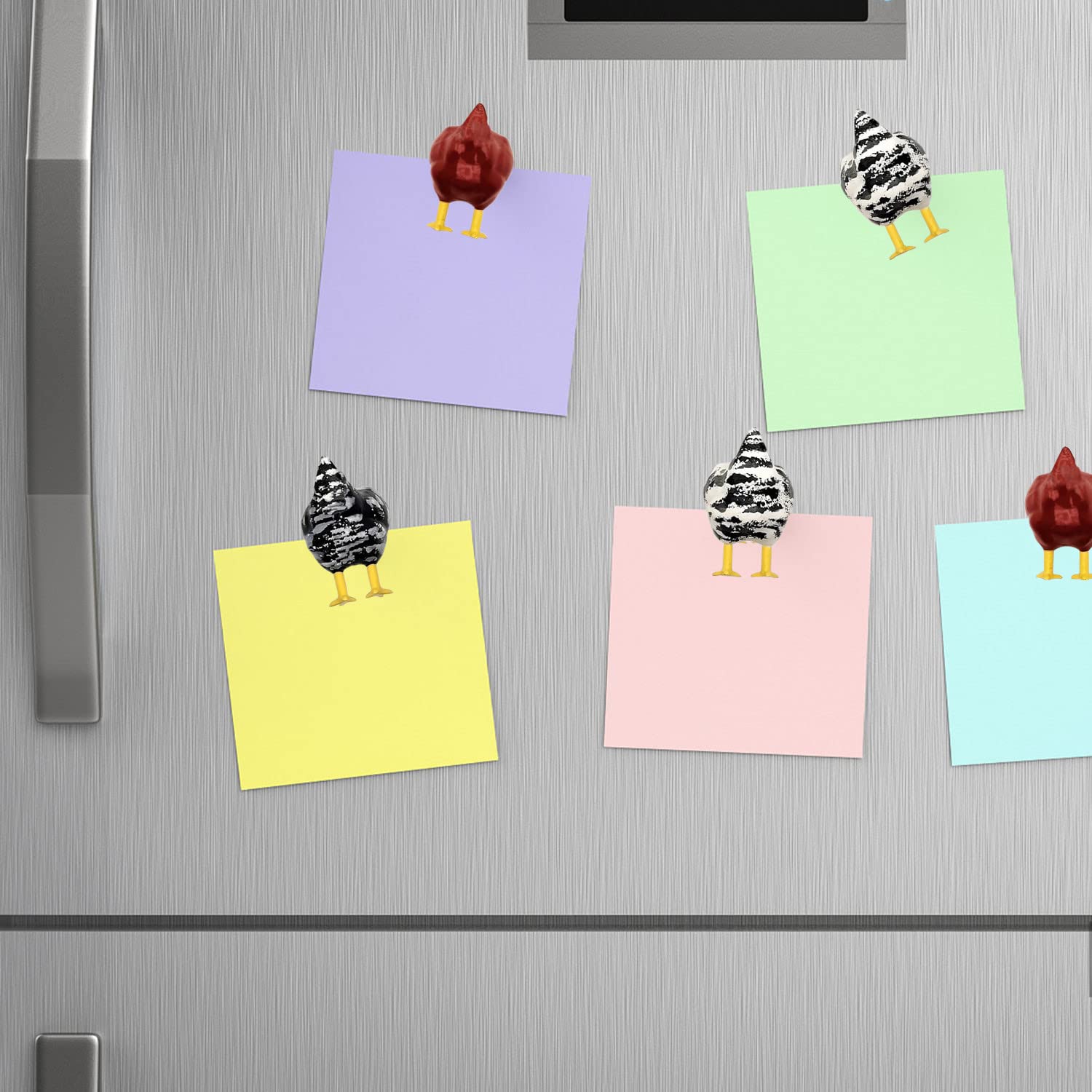 Huaerle chicken butt magnets add farmhouse charm and secure small reminders on surfaces.