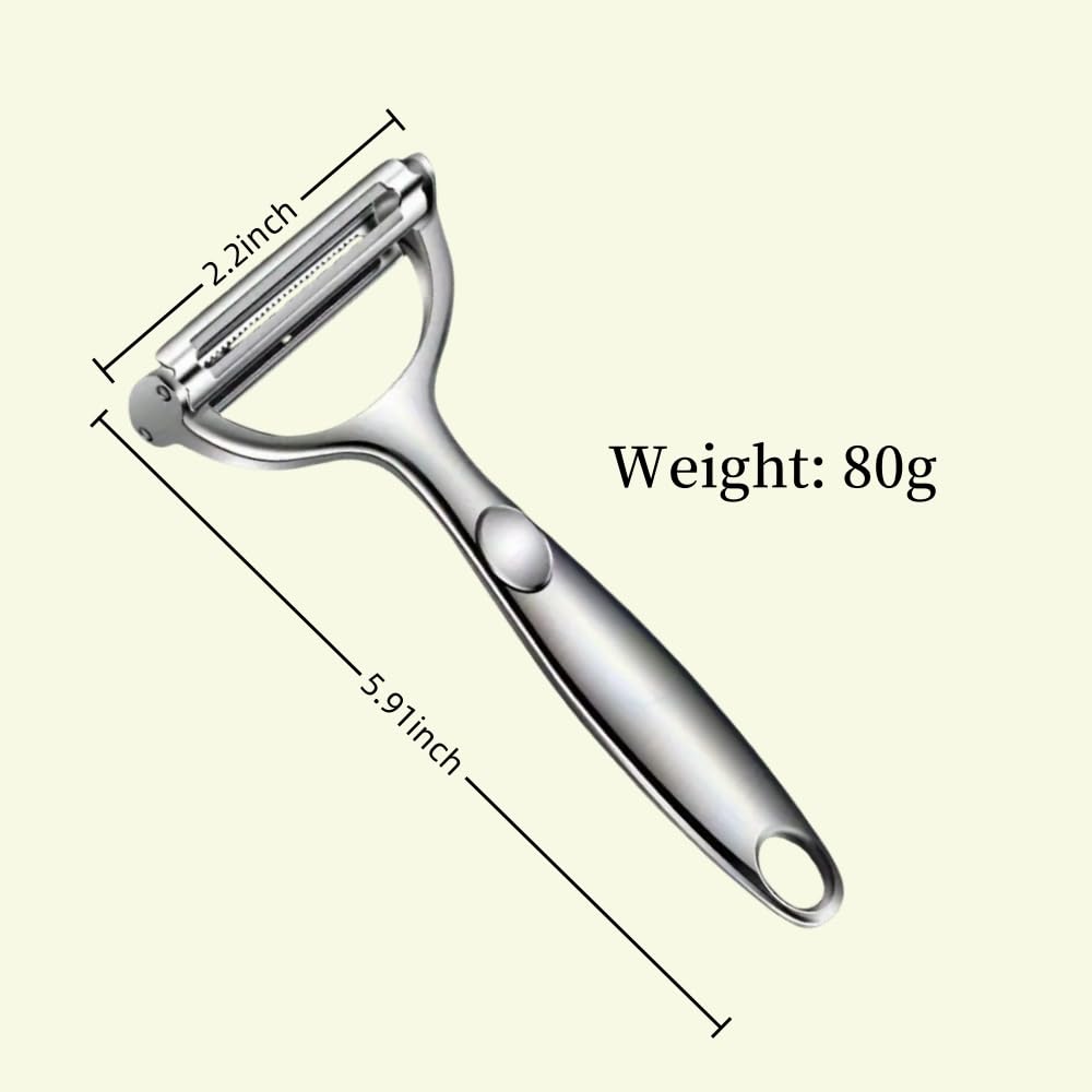 Huakai 2-in-1 peeler showing a non-slip handle for secure grip.
