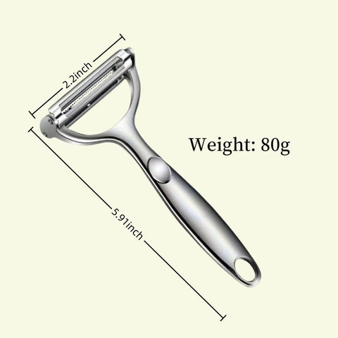 Huakai 2-in-1 peeler showing a non-slip handle for secure grip.