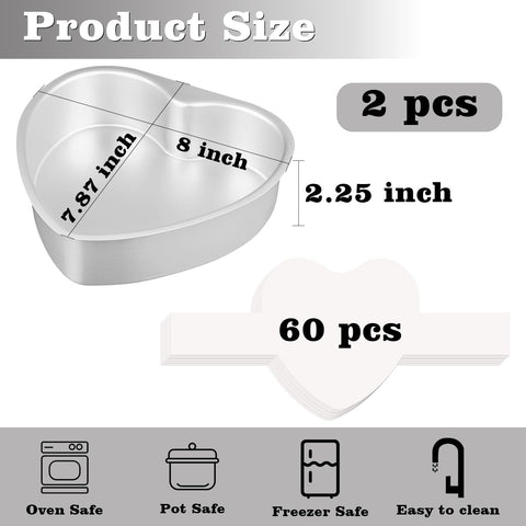 HUAKENER 60-count parchment paper with handles for easy demolding