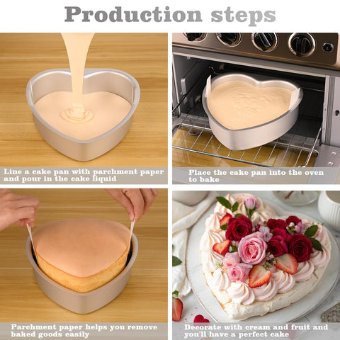 HUAKENER aluminum heart pan ensures even heat for consistent cakes