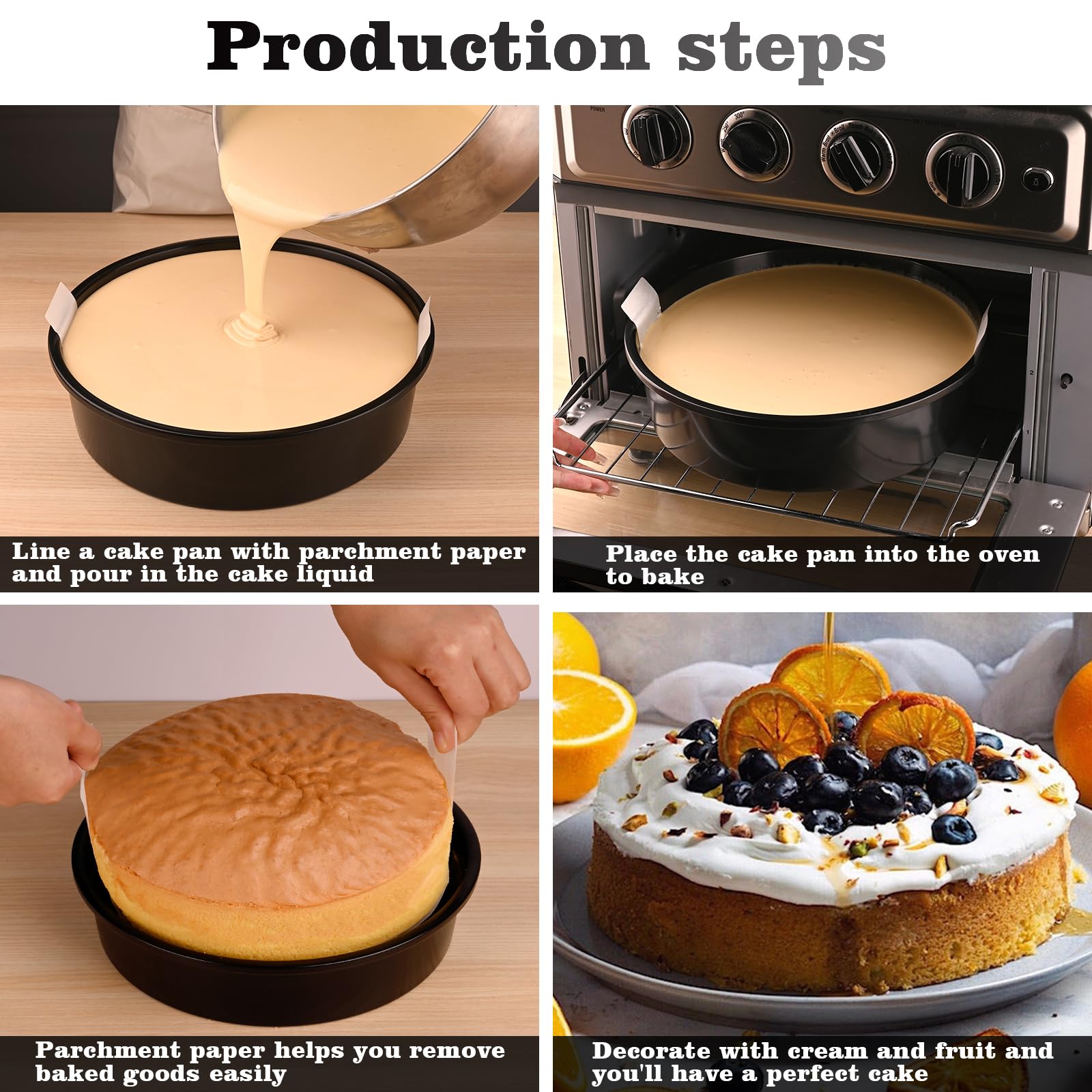 HUAKENER round multiuse cake pan suitable for cakes, quiche, and cobblers