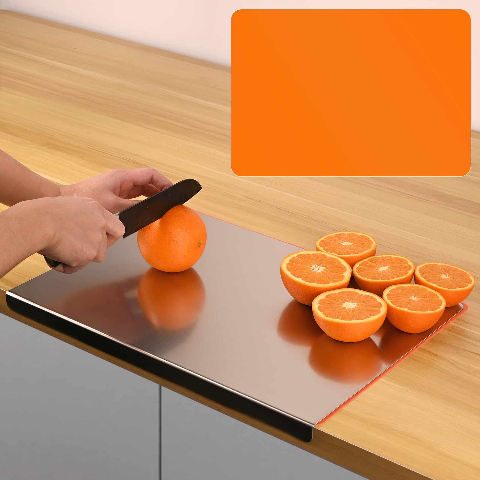 HUAKENER compact cutting board for space-saving countertop organization