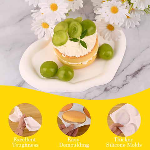 HUAKENER thick-disc cake molds resist warping for durable repeated use.
