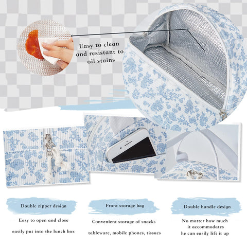 Hualinsyi large-capacity lunch bag interior fits lunch box and utensils