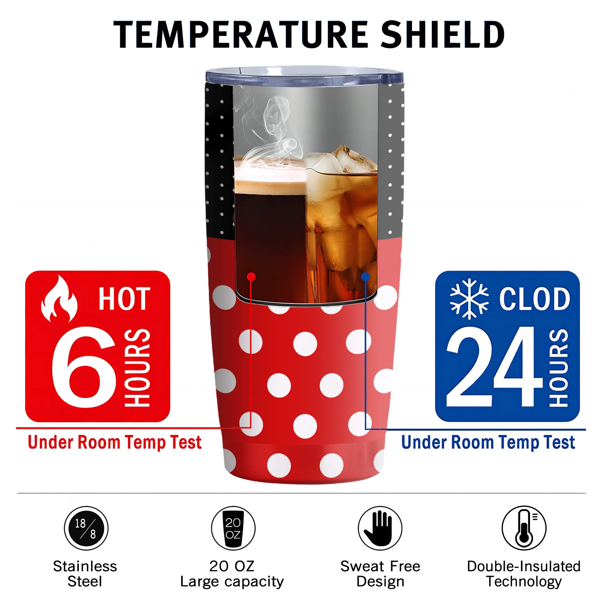 Hualvbul 20 oz stainless steel mug fits car cup holders for on the go use