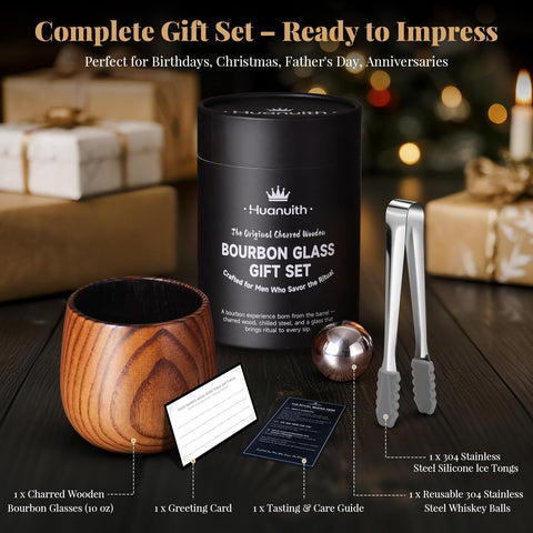 Huanuith gift set presents a ready-to-gift premium bourbon experience.