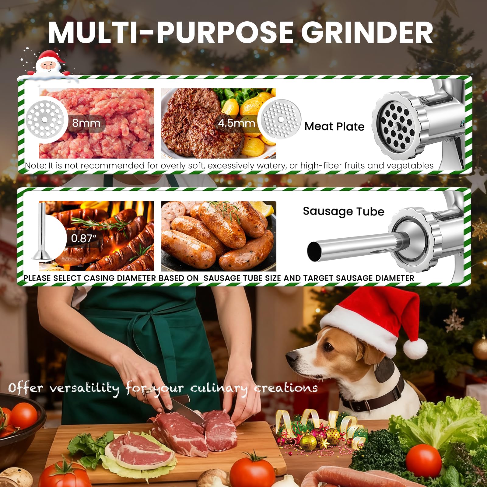 Huanyu Manual Meat Grinder sausage-making setup demonstrates versatile home batch processing.