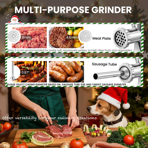 Huanyu Manual Meat Grinder sausage-making setup demonstrates versatile home batch processing.