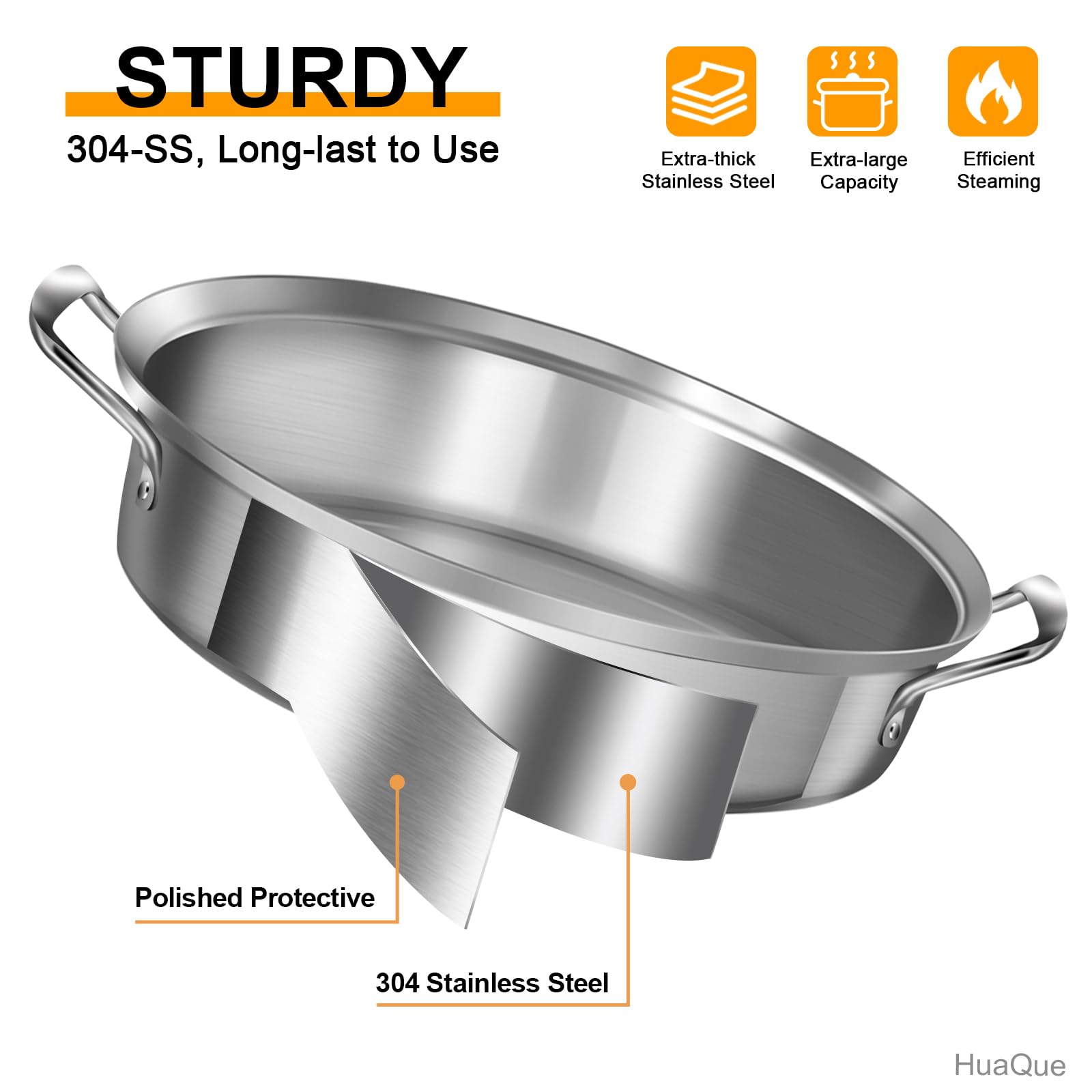 HuaQue 21x13x11 inch pan shown with lid for generous capacity
