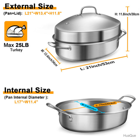 HuaQue stainless steel roaster suitable for induction cooktops